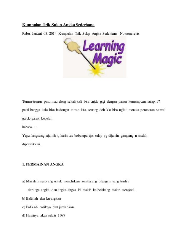 Ebook Trik Sulap Sederhana